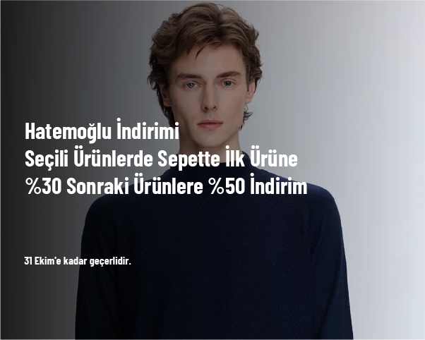 Hatemoğlu İndirimi - Seçili Ürünlerde Sepette İlk Ürüne %30 Sonraki Ürünlere %50 İndirim Hatemoğlu İndirimi - Seçili Ürünlerde Sepette İlk Ürüne %30 Sonraki Ürünlere %50 İndirim
